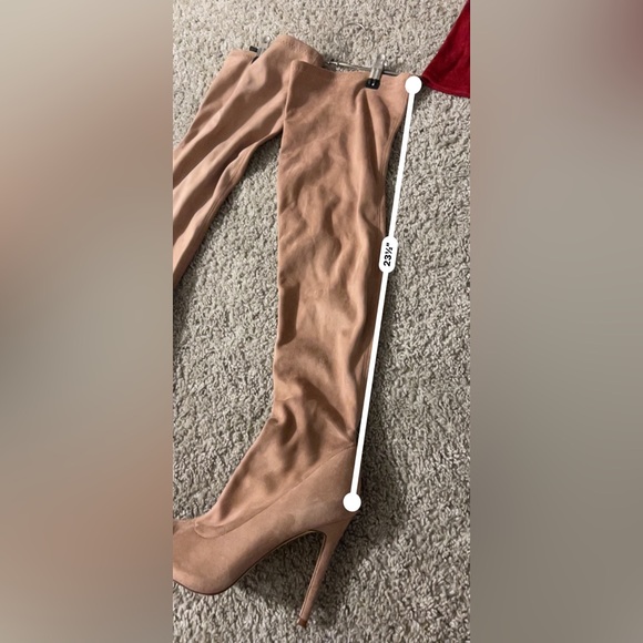 Liliana pink or mauve faux suede thigh high boots - Picture 7 of 8